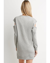 Forever 21 Contemporary Cutout Shoulder Sweatshirt Dress