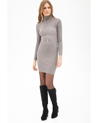 Forever 21 Contemporary Ribbed High Neck Sweater Dress