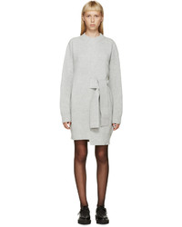 Proenza Schouler Grey Wool Knit Sweater Dress