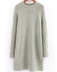 Long Sleeve Grey Sweater Dress