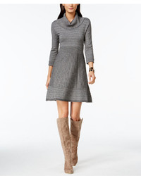 INC International Concepts Marled Knit Cowl Neck Fit Flare Sweater Dress Only At Macys