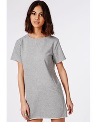 Missguided Oversized Brushback Sweater Dress Grey
