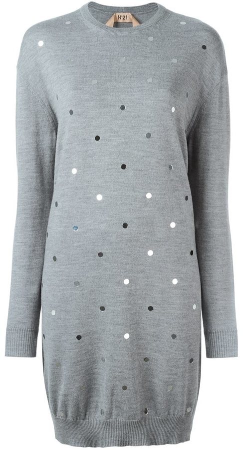 embellished sweater dress