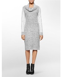 Calvin Klein Two Tone Cowl Neck Sweater Dress