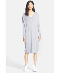 6397 V Neck Wool Sweater Dress
