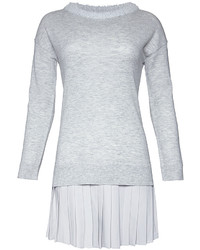 Timo Weiland Long Sleeve Sweater Dress With Pleated Skirt