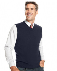 Club Room Big And Tall Cashmere Solid Sweater Vest