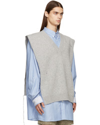 Maison Margiela Grey Knit Distressed Vest