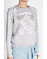 Kenzo Cotton Sweatshirt With Lace Up Detail