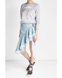 Kenzo Cotton Sweatshirt With Lace Up Detail