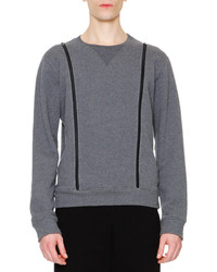 Maison Margiela Crewneck Sweatshirt With Zipper Details Gray