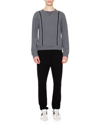 Maison Margiela Crewneck Sweatshirt With Zipper Details Gray