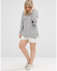 Asos Curve Curve Sweater With Star Elbow Patch