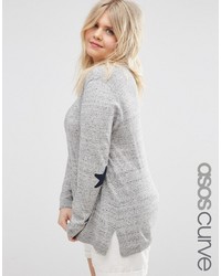 Asos Curve Curve Sweater With Star Elbow Patch