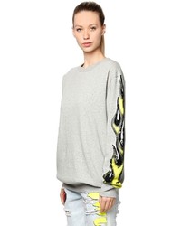 Filles a papa One Sleeve Sequined Flame Sweatshirt