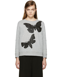 Alexander McQueen Grey Butterflies Pullover