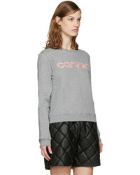 Carven Grey Embroidered Logo Pullover