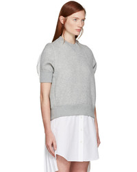 Sacai Grey Panelled Pullover