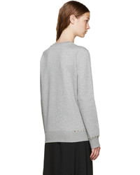 Valentino Grey Rockstud Untitled Sweatshirt