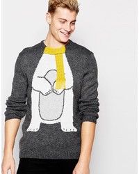 Asos Holidays Sweater With Polar Bear Body