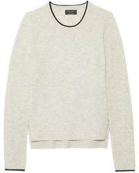 Rag & Bone Lilana Ribbed Cashmere Sweater Light Gray