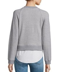 Derek Lam 10 Crosby Long Sleeve Cropped Sweatshirt