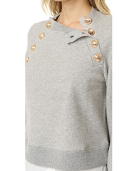 Derek Lam 10 Crosby Long Sleeve Sweatshirt With Button Detail