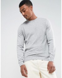 Mango Man Textured Sweater In Light Gray