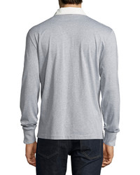 Tom Ford Melange Rugby Pullover Gray