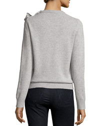 Michael Kors Michl Kors Cashmere Pullover Wcorsage Heather Gray