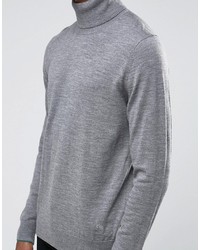 Paul Smith Ps By Sweater With Roll Neck In Merino With Contrast Tipping Gray
