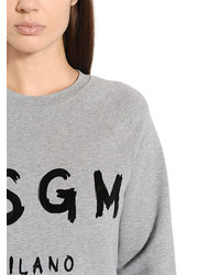 MSGM Plain Logo Cotton Jersey Sweatshirt