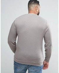 Asos Plus Lightweight Muscle Sweatshirt In Stone