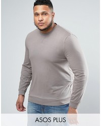 Asos Plus Lightweight Muscle Sweatshirt In Stone