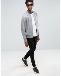 Paul Smith Ps By Sweatshirt With Bomber Collar In Regular Fit Gray