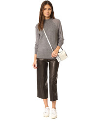 DKNY Pure Ribbed Pullover With Jersey Sleeves