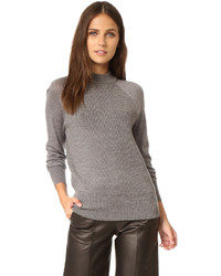 DKNY Pure Ribbed Pullover With Jersey Sleeves