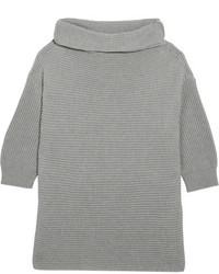 Max Mara Ribbed Cotton Sweater Gray