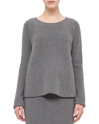 Akris Punto Ribbed Trapeze Long Sleeve Sweater Cliff
