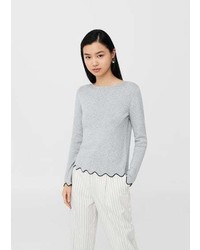 Mango Scalloped Edges Sweater