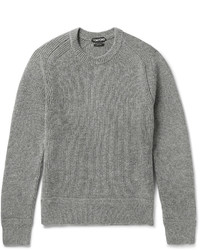 Tom Ford Slim Fit Ribbed Wool And Silk Blend Sweater