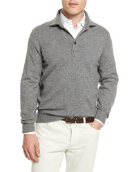 Brunello Cucinelli Solomeo Wool Blend Polo Sweater