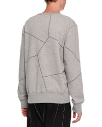 Alexander McQueen Stitch Detail Crewneck Sweatshirt Gray