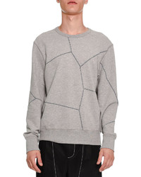 Alexander McQueen Stitch Detail Crewneck Sweatshirt Gray