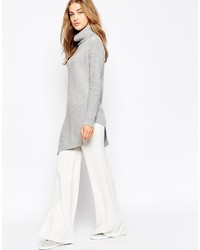 Asos Sweater In Blocked Asymmetric With High Neck