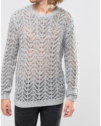 Asos Sweater In Knitted Lace Effect
