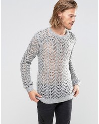 Asos Sweater In Knitted Lace Effect