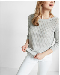 Express T Back Drop Needle Pullover Sweater