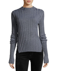 Theory Wide Rib Mock Neck Fitted Sweater