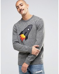 Asos Wool Mix Sweater With Rocket